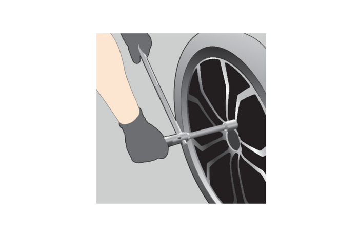 Llave plegable para ruedas de coche en estuche YATO YT-08035, vasos de 17-23 mm