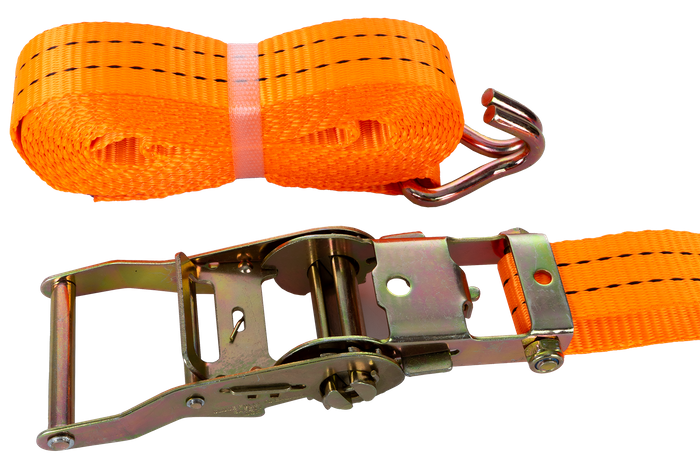 Cinta transportadora UNITRAILER de 5 m/35 mm/2 t de color naranja con tensor