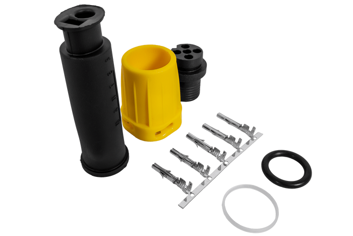 Conector impermeable MANTES para luces traseras de remolque, bayoneta de 5 pines, amarillo, izquierda