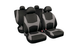 Juego de fundas para asientos de coche LAMPA Capri negro/gris, para asientos delanteros y traseros