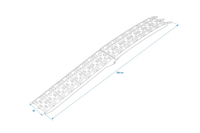 Rampa plegable ProPlus 390096 para remolque de 220 cm y 340 kg.