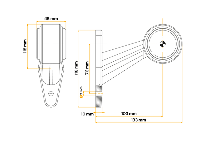 Lámpara de señalización LED universal FRISTOM FT-009C con brazo de goma