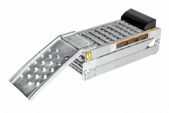 Rampa plegable UNITRAILER ALR005 de acero para remolques, 200 cm, 250 kg.