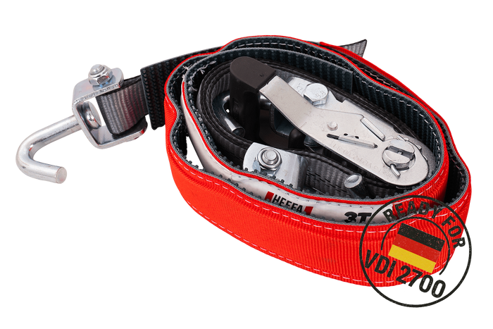 Correa de transporte para grúa HEFFA CARLINE 130, correa de sujeción de ruedas, 2,8 m/35 mm/3 t, VDI 2700