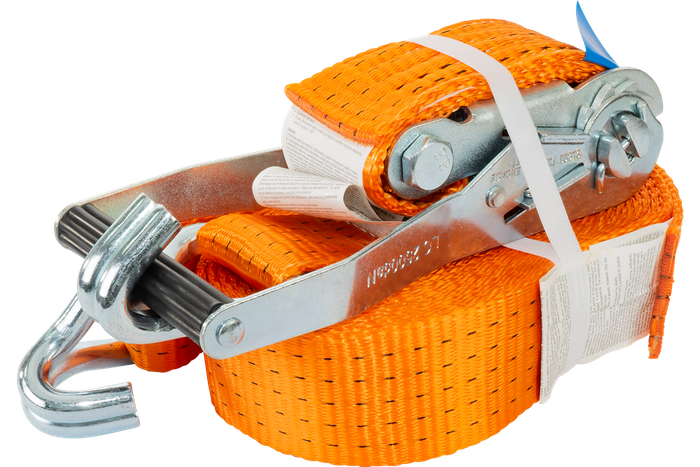 Cinta transportadora UNITRAILER de 8 m/50 mm/5 t de color naranja con tensor