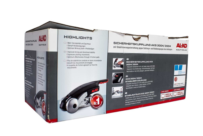 Enganche de bola AL-KO AKS3004 con estabilizador para remolque de 3000kg con barra de tiro tubular de 50mm