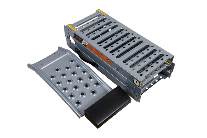 Rampa plegable UNITRAILER ALR005 de acero para remolques, 200 cm, 250 kg.