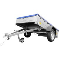 Remolque ligero GARDEN TRAILER 201 KIPP con rueda de apoyo y lona baja azul