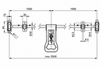 Cerradura de puerta con perno de bloqueo para remolque portacontenedores STEELPRESS ZD-03 de 2500 mm