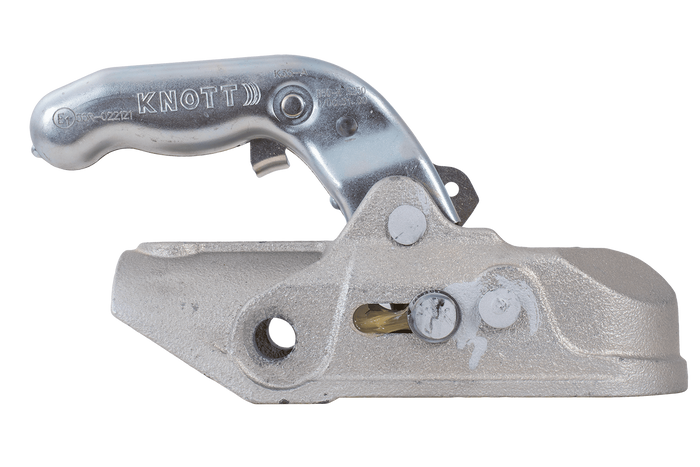 Enganche de bola KNOTT K35-A para remolque de 3500 kg con barra de tiro de tubo de 50 mm, hierro fundido