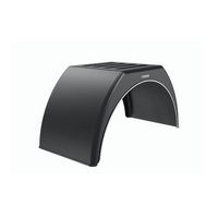 Guardabarros para remolque de 15-17,5" DOMAR DK3114, paso de rueda plano de 950/300 mm con embellecedor blanco.