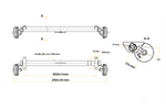 Eje con freno AL-KO EURO para remolque/portacoches 1800 kg 1650 mm 2150 mm 5x112