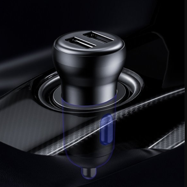 Transmisor FM BASEUS T tipo S-16 con Bluetooth 5.0, reproductor MP3 y cargador para coche con 2 puertos USB.