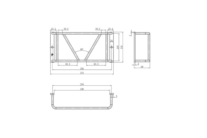 Rejilla protectora para luz trasera UNITRAILER, color negro, 260x125x70mm