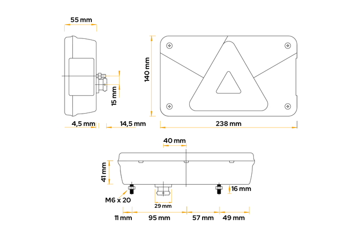 ASPÖCK Luz trasera Multipoint V, 7 funciones, izquierda