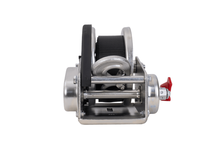 Cabrestante, cabrestante manual para grúa remolque AL-KO de 900kg con correa de 7m, freno y desenrollado automático