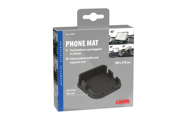 Alfombrilla para teléfono LAMP Phone-Mat organizador de silicona/soporte para coche 110x110mm