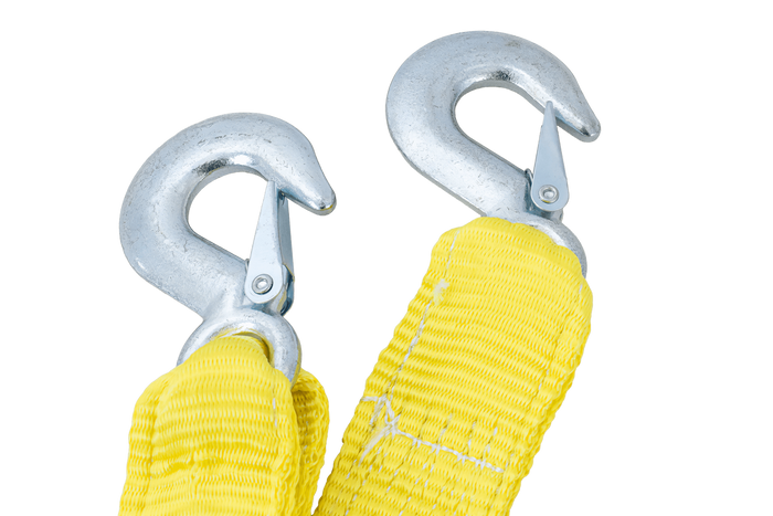 Cuerda de remolque con ganchos UNITRAILER correa de remolque 4,5m/50mm/3t amarilla