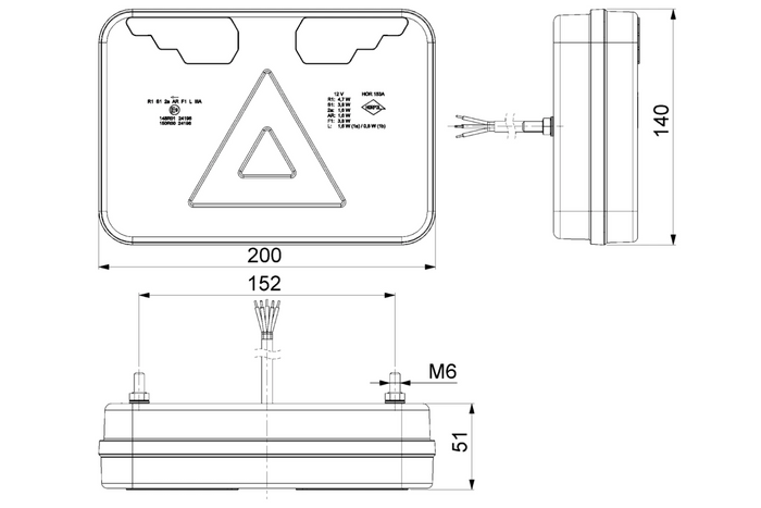 Luces traseras HORPOL LZD 3215+3216, cable de 2 m, 7 funciones, izquierda+derecha