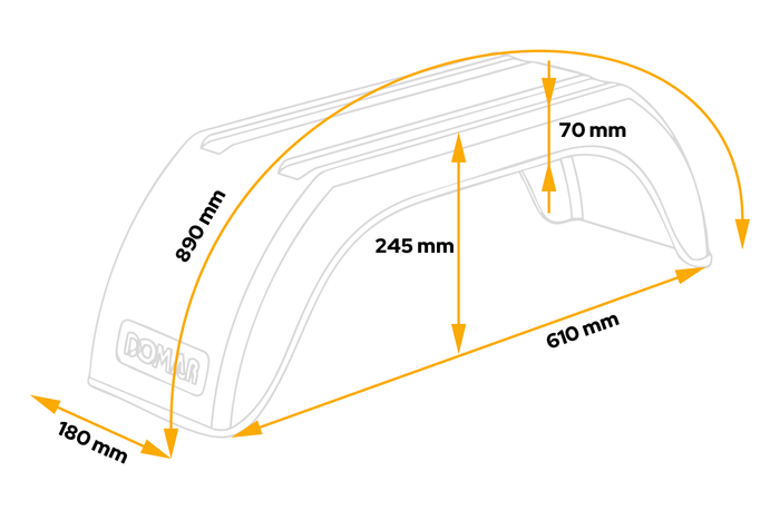 Guardabarros de remolque 10-13" DOMAR D20110 paso de rueda 610/180mm