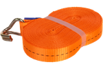 Juego de cuatro correas de transporte UNITRAILER de 12 m/25 mm/1 t de color naranja con tensor.