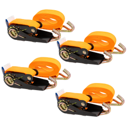 Juego de cuatro cintas transportadoras KAMAR de 3 m/25 mm/0,8 t de color naranja con tensor.