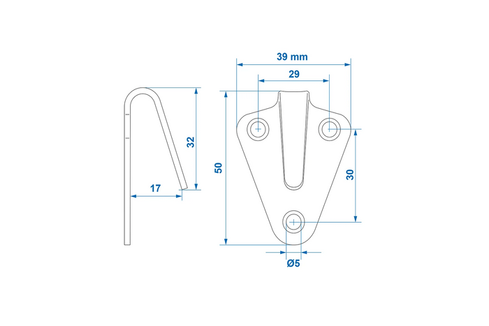 Gancho lateral ProPlus 342159 para asegurar lonas y correas de remolque.