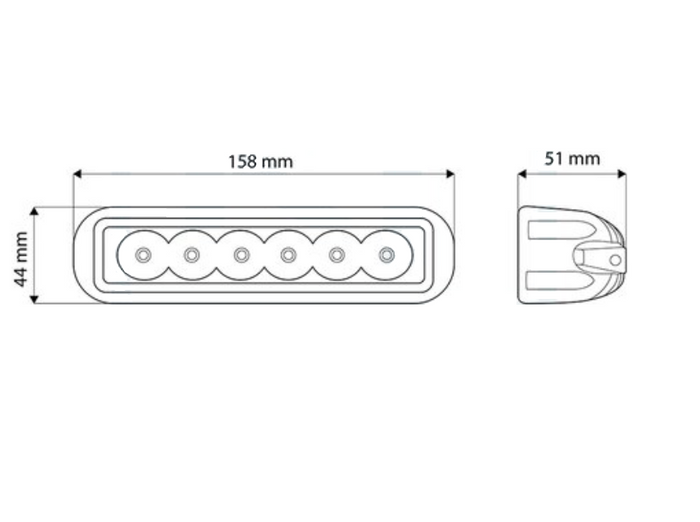 Reflector de luz de trabajo LED TT TECHNOLOGY TT.13218F 6xLED 900lm
