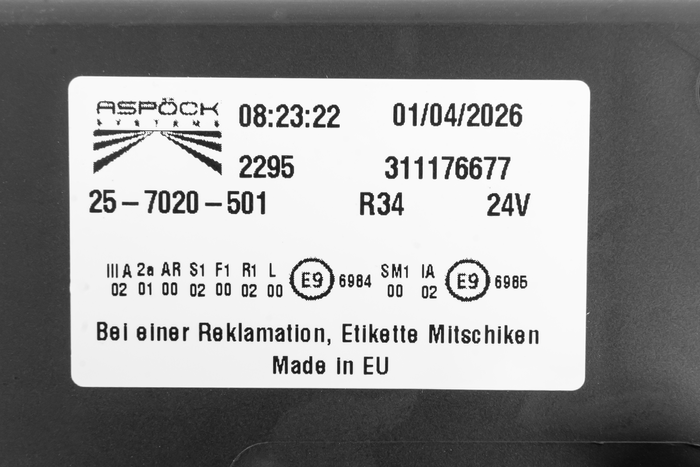 Piloto trasero LED ASPÖCK EUROPOINT III con base de bayoneta de 7 pines ASS2 con bocina y 7 funciones (lado izquierdo)