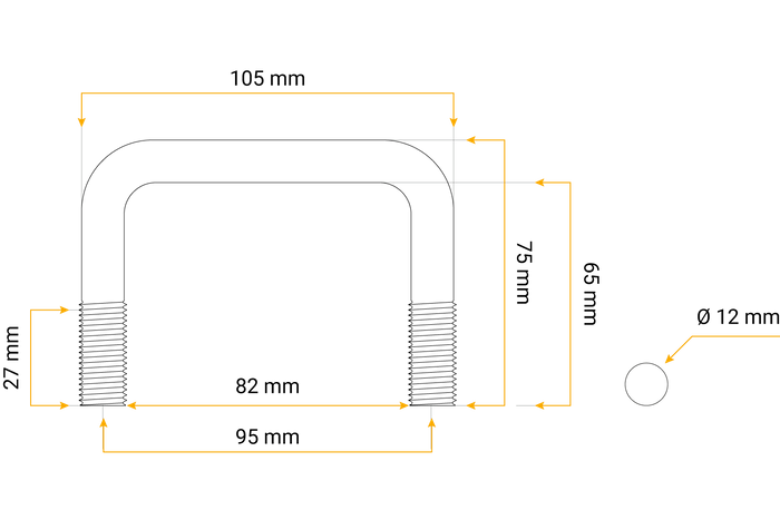 U Perno M12 65/82/65