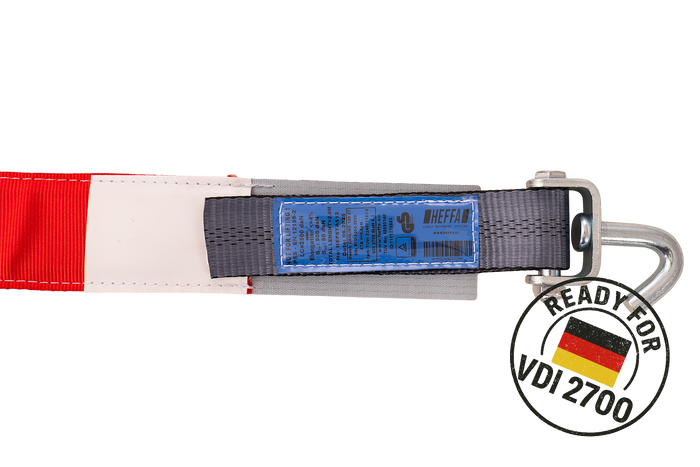 Correa de transporte para grúa HEFFA CARLINE 130, correa de sujeción de ruedas, 2,8 m/50 mm/5 t, VDI 2700
