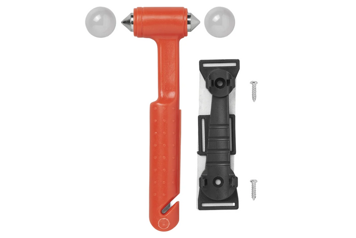 Martillo para vidrio de seguridad ProPlus 540050, cuchillo para cinturón de seguridad
