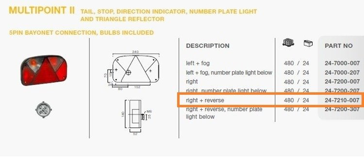 Kit: luces de posición traseras Aspöck Multipoint II, luces de posición  Superpoint II con arnés de 8 m y 13 pines y enganches rápidos - UNITRAILER