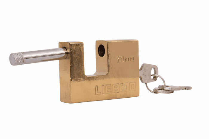 Candado de latón 70mm HERMON, diámetro de oreja 10mm