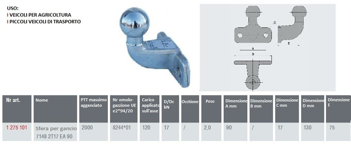 Bola de enganche AL-KO 2000kg