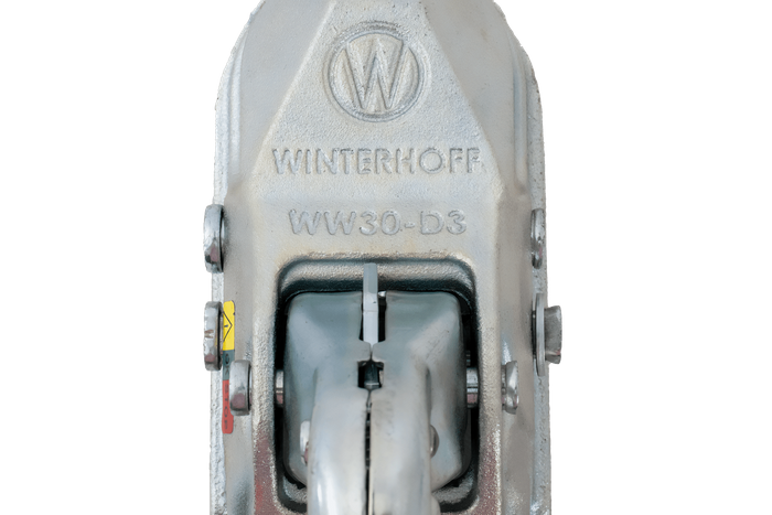 Enganche de bola WINTERHOFF WW30-D3-K1414 para remolque de 3000 kg con barra de tiro tubular de 50 mm, hierro fundido