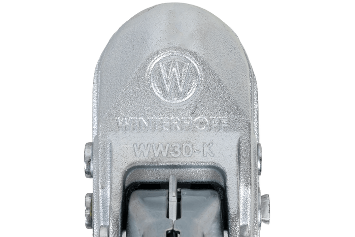 Enganche de bola WINTERHOFF WW 30-K+Z para remolque de 3000 kg con barra de tiro de tubo de 35-51 mm, hierro fundido.