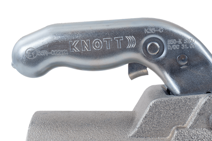 Enganche de bola KNOTT K35-C para remolque de 3500 kg con barra de tiro de tubo de 60 mm, hierro fundido
