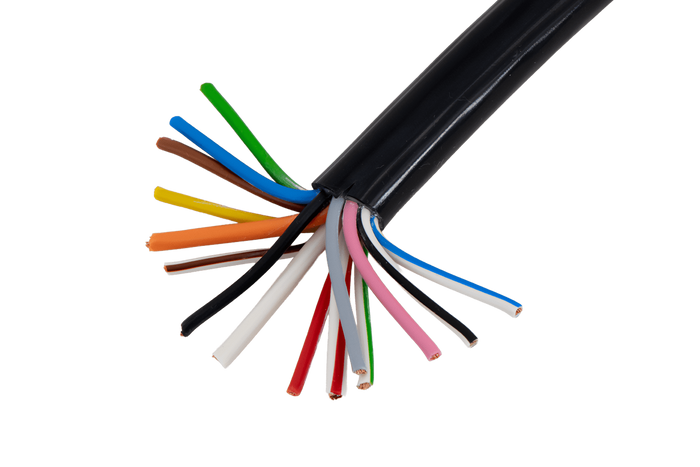 Cable eléctrico HYBSZ QLY-S de quince conductores (12x1,5+3x2,5) - 1 m