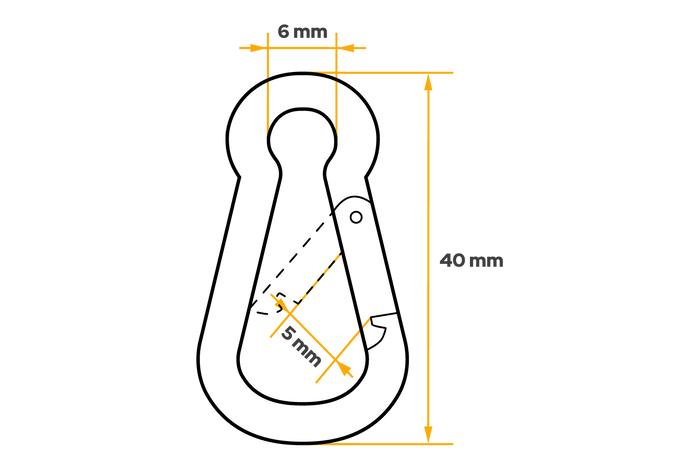Mosquetón de cuerda DROMET KSO.4.40 Mosquetón de bombero 4x40 mm