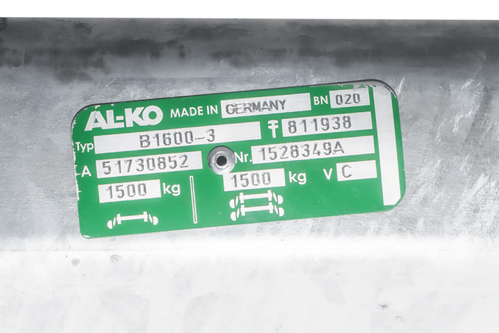 AL-KO COMPACT eje frenado para remolque / grúa 1500kg 1260mm 1630mm 5x112