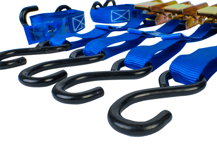 Juego de cuatro correas de transporte con tensor UNITRAILER 4m/25mm/0.68t azul