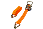 Juego de cuatro correas de transporte UNITRAILER de 2 m/35 mm/2 t de color naranja con tensor.