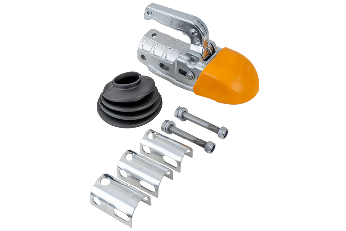 Enganche de bola STEELPRESS BC-3000C-00-00+Z3 para remolque de 3000 kg con barra de tiro de tubo de 35-50 mm, fundición gris